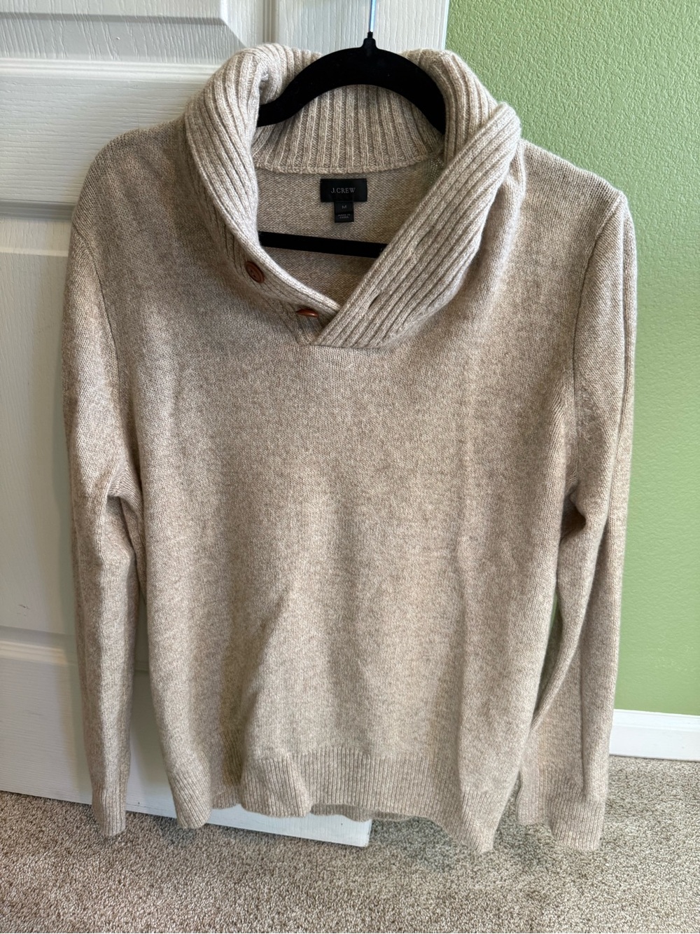 J. Crew Lambswool Sweater in Beige
